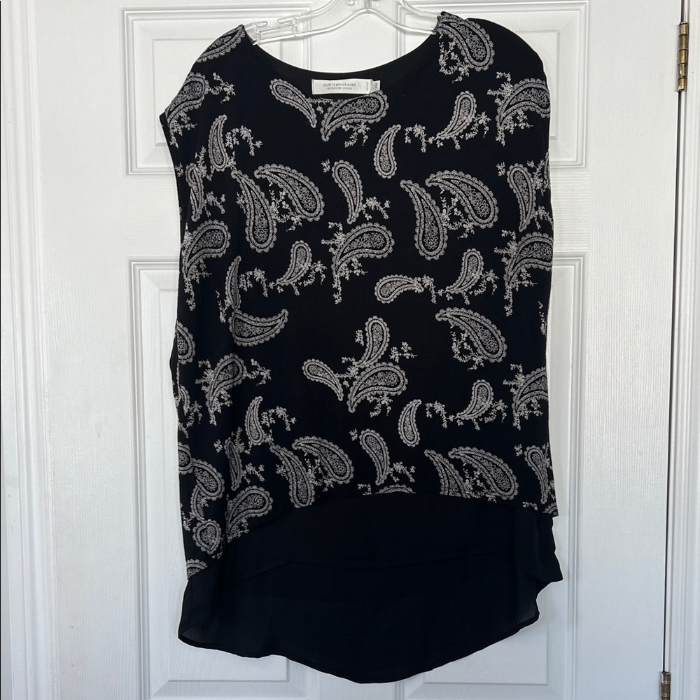 Simons Monochrome Paisley Blouse
